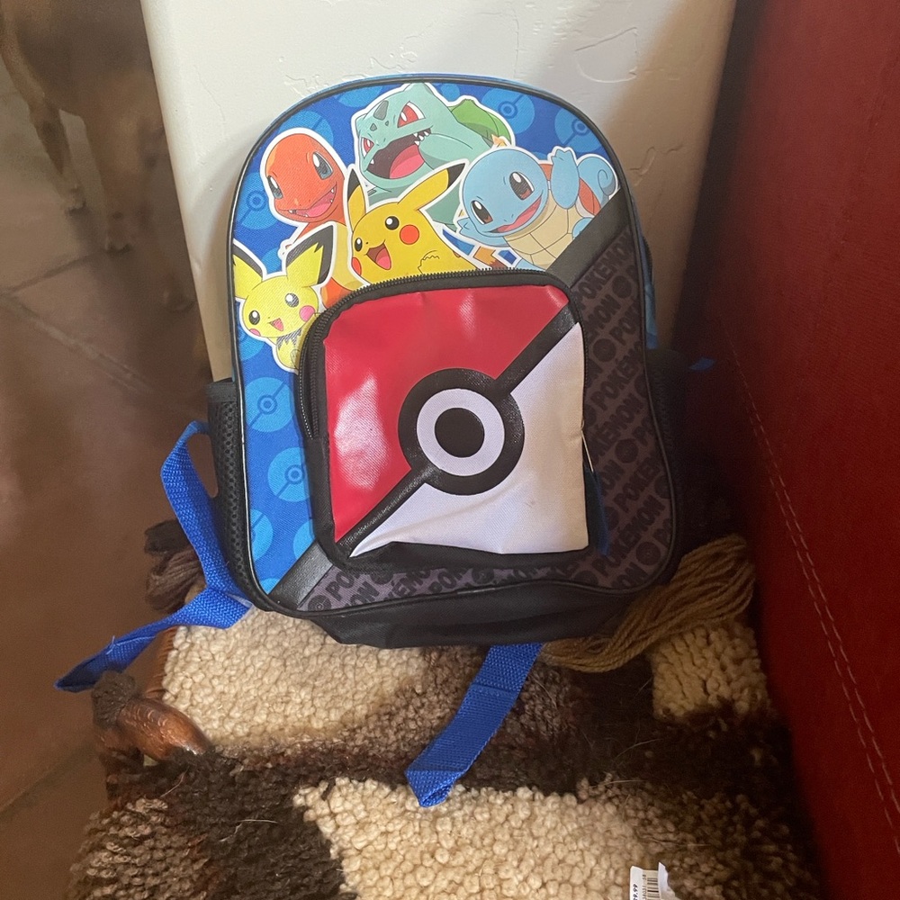 Pokemon Kids Backpack with Blue and Black Accents